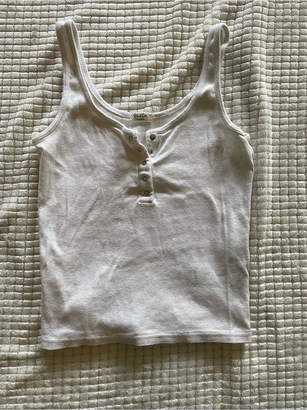 Brandy Melville White Ribbed Tank Top